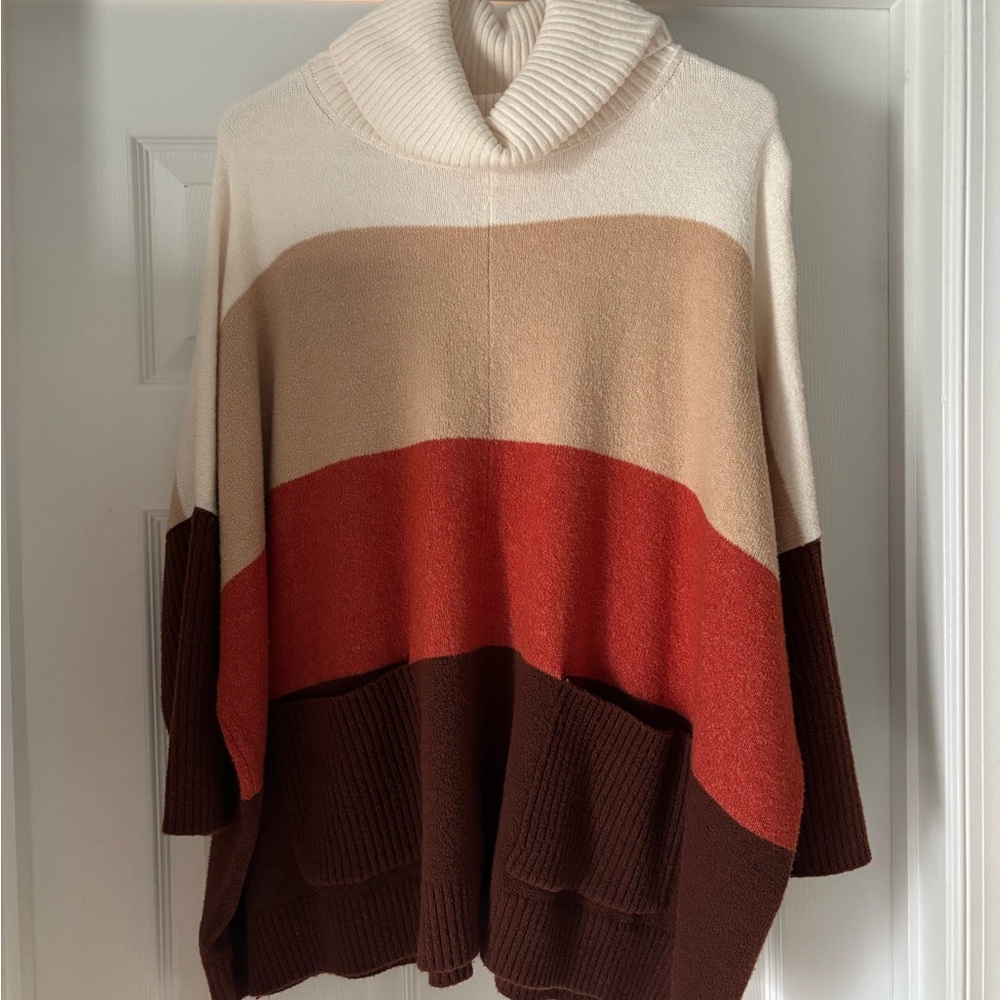 LOFT Multicolor Turtleneck Sweater